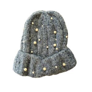 Natasha Knit Winter Hat with Pearl Accents